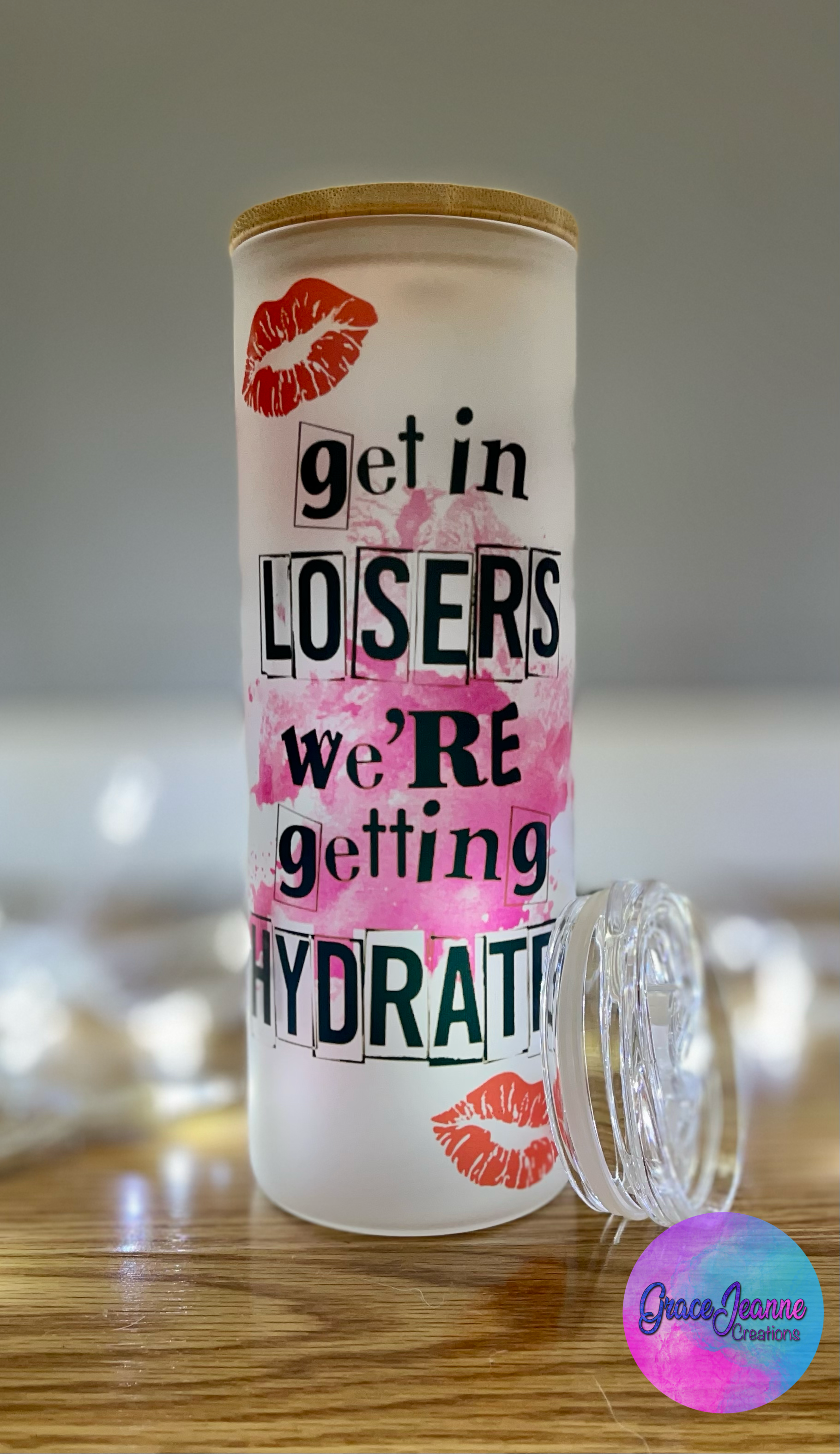 Get in Losers Water Tracker 20 oz Sublimation Glass Tumbler – GraceJeanne  Creations